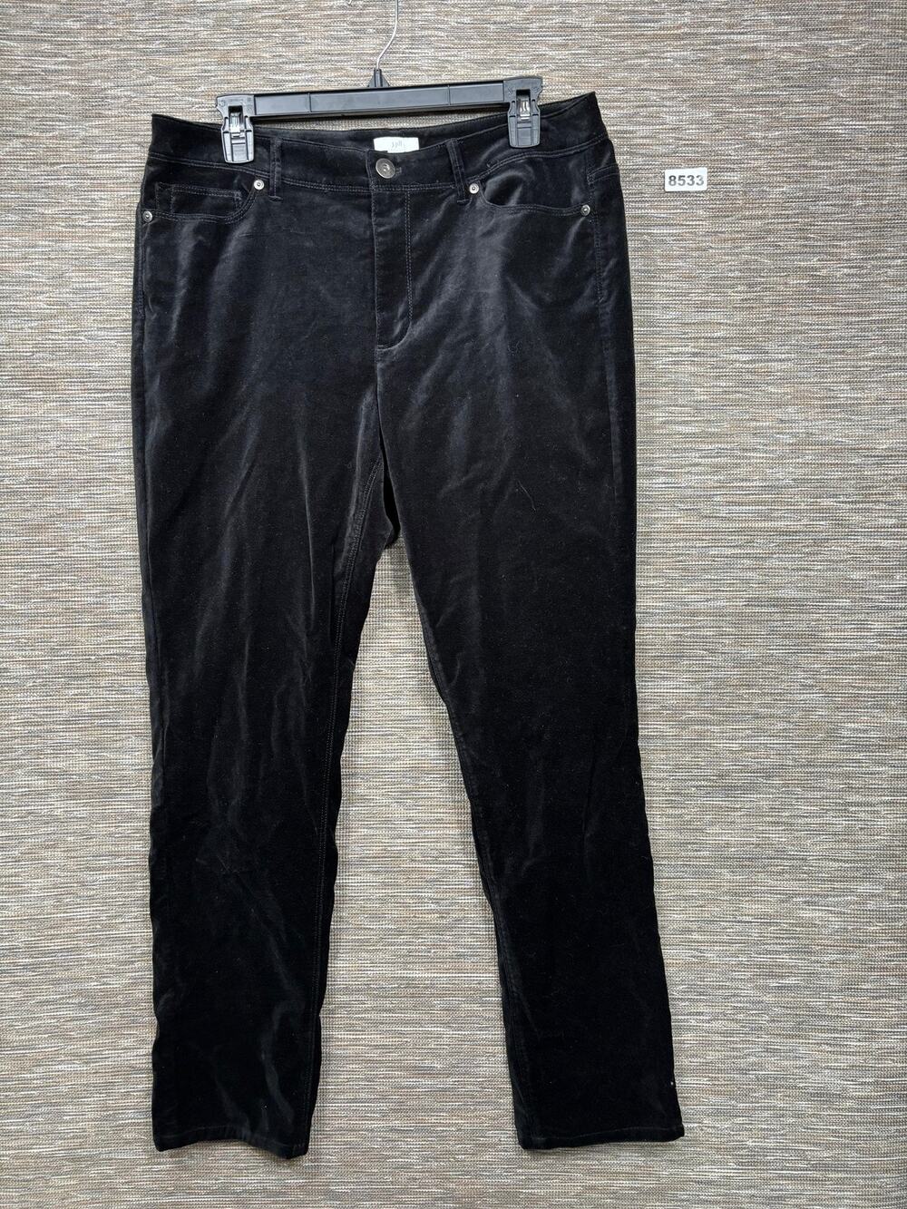 J Jill Jeans Womens 12 Black Skinny Stretch Velvet Denim Cotton Spandex Pants